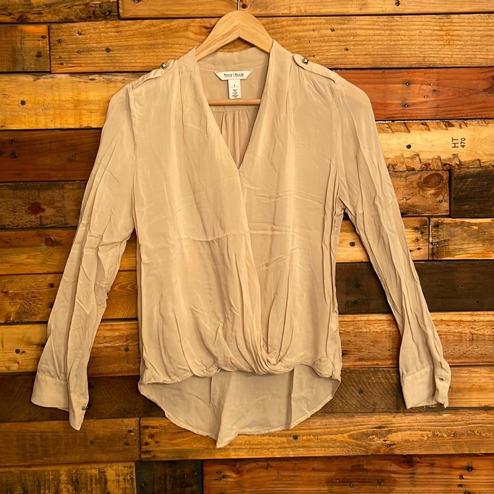 White House Black Market cream blouse